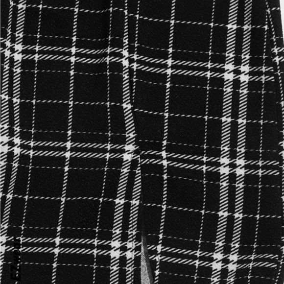 NWOT Black Ribbed Top and Plaid Skirt Set Size M - Picture 4 of 5